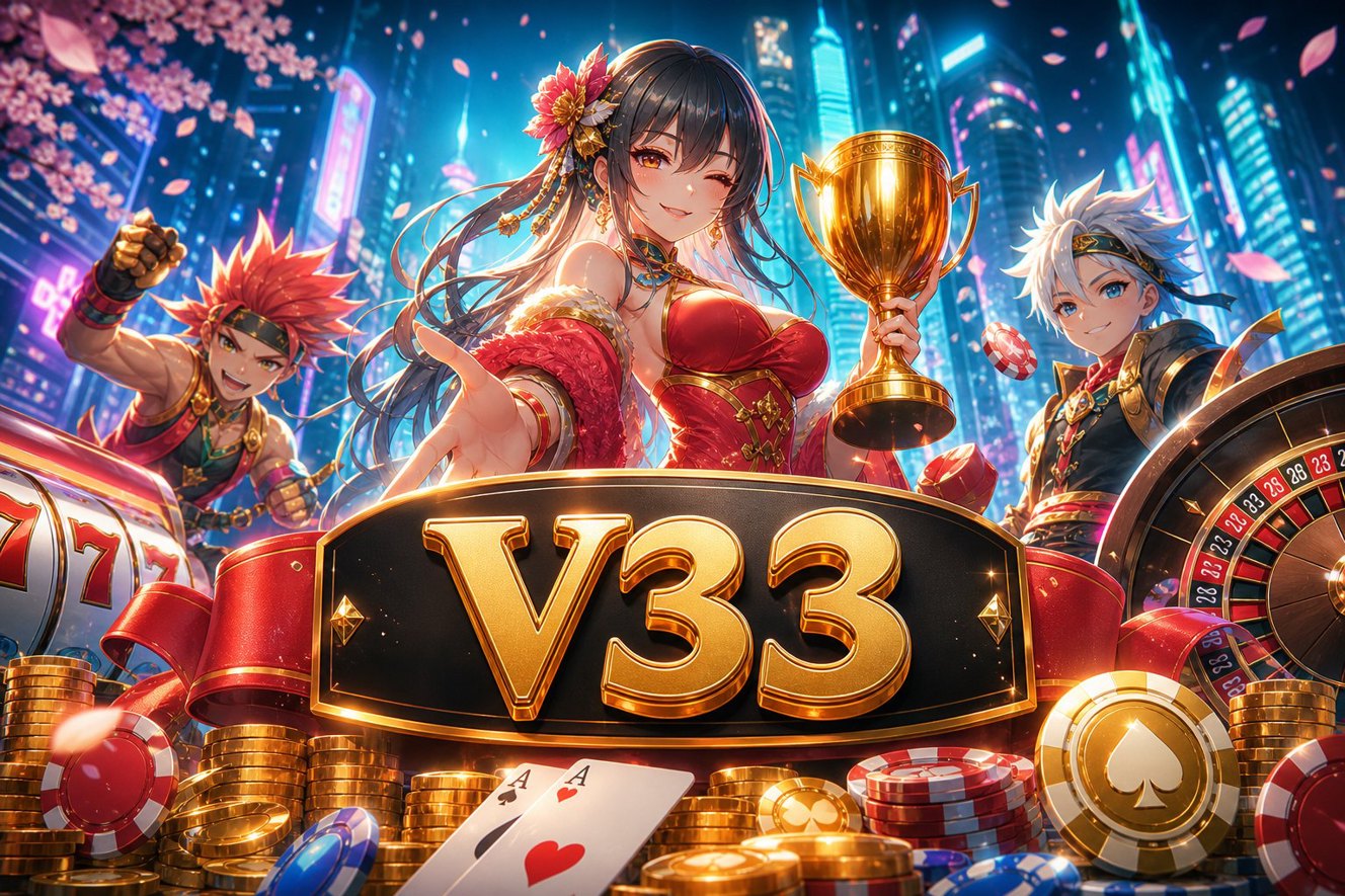 Meja Mahjong Wins di V33 dengan susunan ubin dan tombol mulai permainan