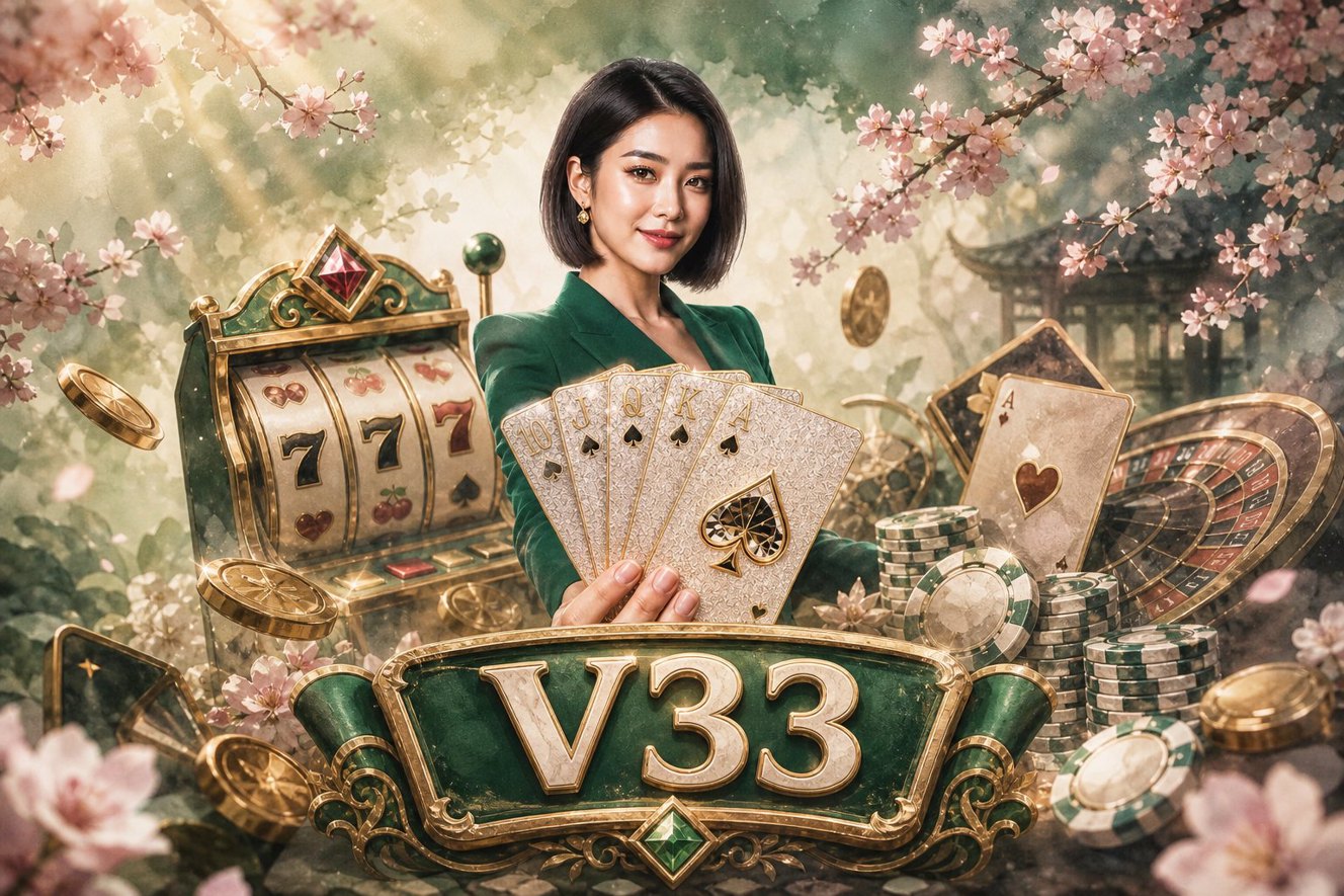 Ilustrasi hadiah absen harian dan bonus deposit pertama di V33